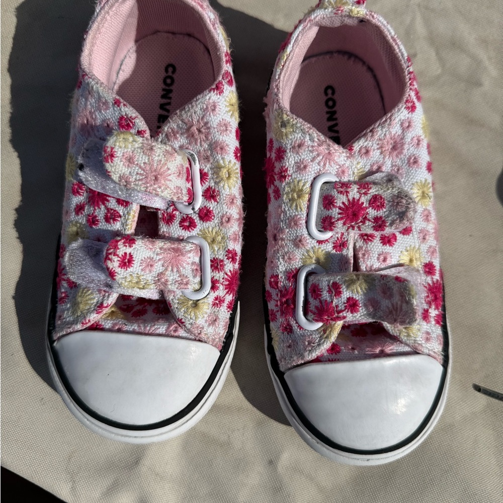 Converse Pink and White Low-Top Sneakers